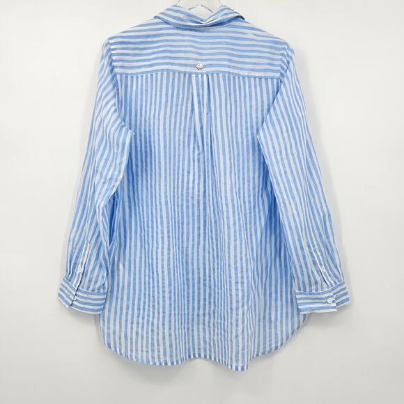 Seafolly Beach Shirt‎ in Powder Blue Striped NEW Size Medium - Picture 9 of 10